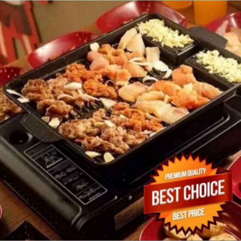 panggangan korean BBQ gril pan Bahan teflon persegi