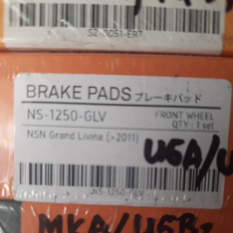 Kampas rem depan grand livina