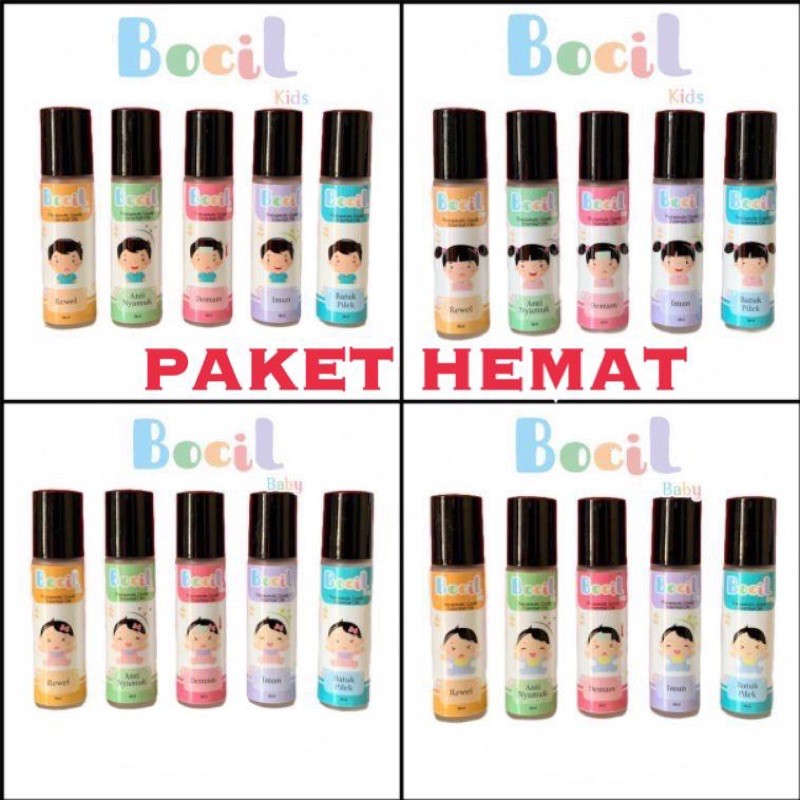 PAKET HEMAT BOCIL HERBAL THERAPEUTIC GRADE ESSENTIAL OILS BABY AND KIDS / BATUK PILEK DEMAM REWEL