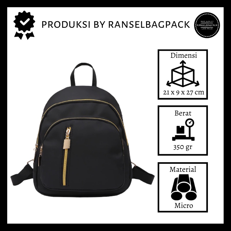 Tas Ransel Wanita - Tas Sekolah Kuliah Travel Remaja Dewasa Model Fashion Korea Backpack Stylish Kekinian Multifungsi Punggung Kualitas Bagus Mini Import Lokal Original Anti Air Perempuan Cewek