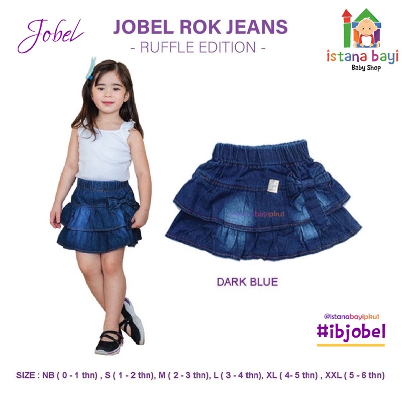 Jobel Rok Jeans isi 2 Pcs 0-5 Tahun - Rok Jeans anak Murah