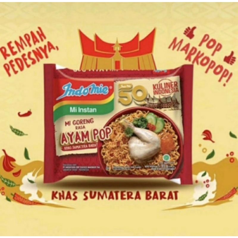 Indomie Goreng Ayam POP , Kebab Rendang , Rendang Sumatera