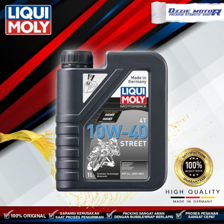 LIQUI MOLY STREET 10W40 MA2 4T 1L FULLY SYNTHETIC BONUS ENGINE FLUSH