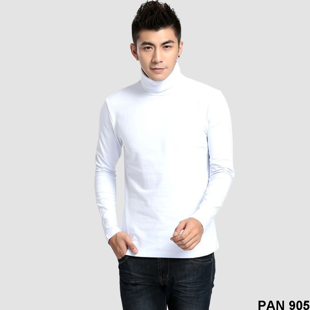 Kaos Kerah Turtleneck Pria Lengan Panjang