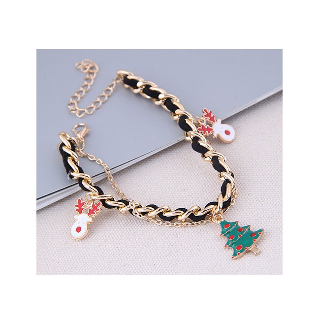 LRC Gelang Tangan Fashion Metal Christmas Pendant Bracelet A59369