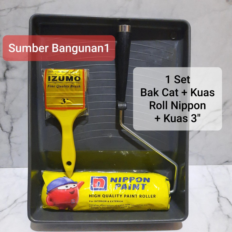 Jual Bak Cat Set Kuas Roll Nippon Paint Roller Cat Tembok Tatakan Alas Shopee Indonesia