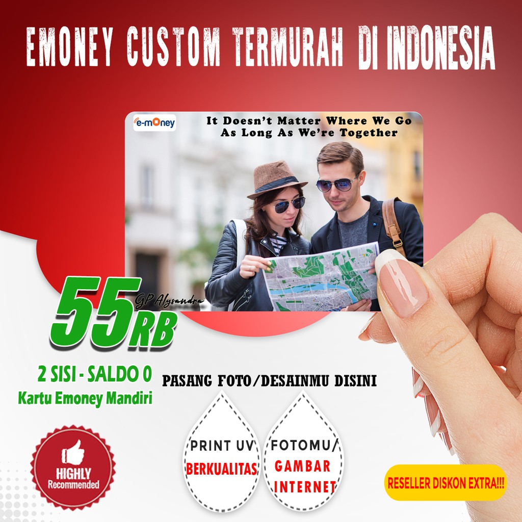 (BISA COD/Gratis Ongkir) Kartu Etoll Emoney Mandiri Custom