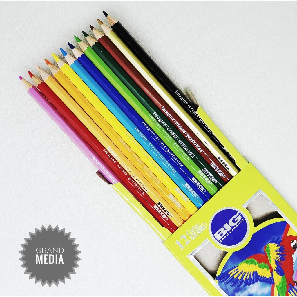[GRAND MEDIA] PENSIL WARNA BIG 12 WARNA PANJANG-1