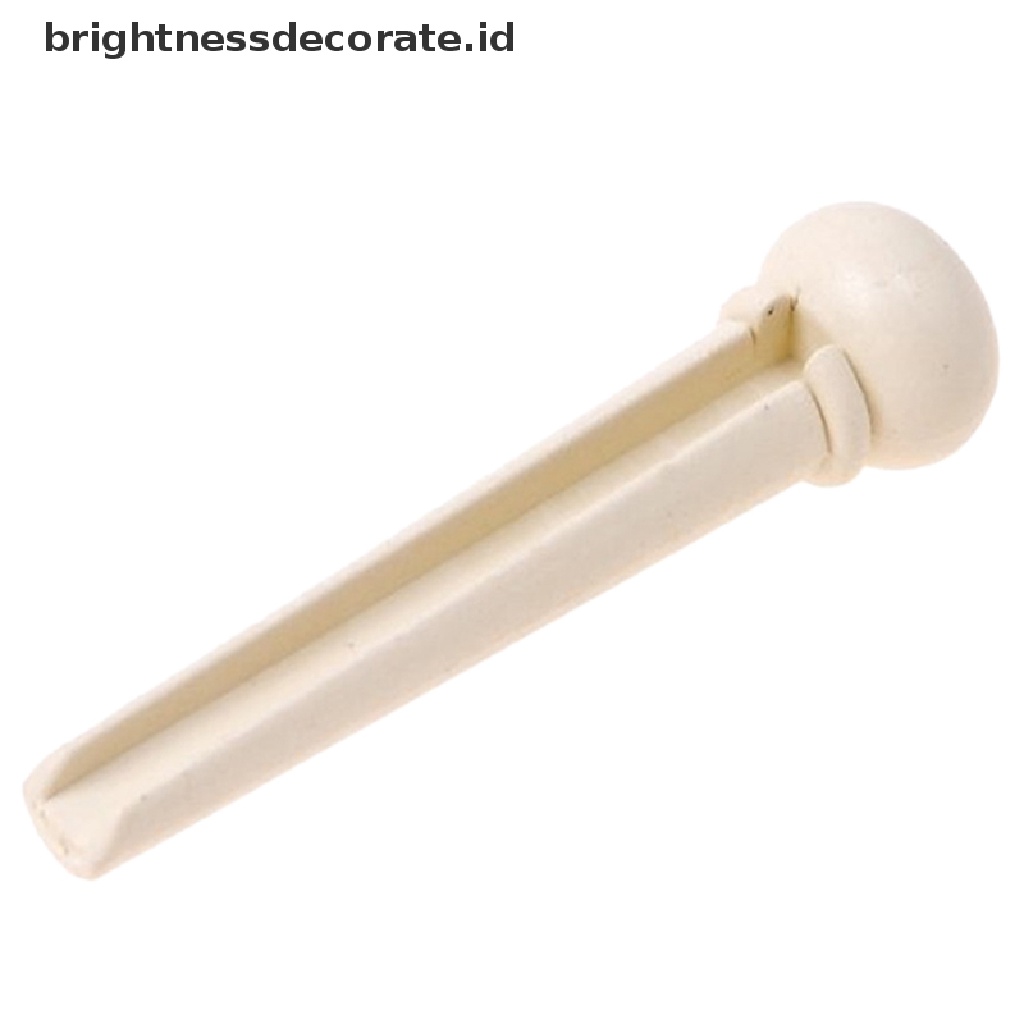 6pcs Pin Bridge Ebony Warna Hitam Dengan Shell Dots Untuk Gitar Akustik