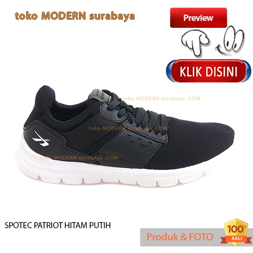 SPOTEC PATRIOT HITAM PUTIH sepatu pria sepatu casual sneakers