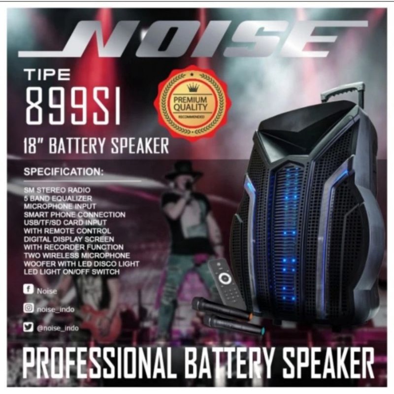 Speaker aktif 18inch Noise 899 Si Trolley portable speaker