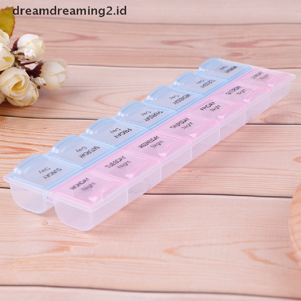 1pc Kotak Dispenser Organizer Obat Pil / Tablet 7 Hari / Mingguan