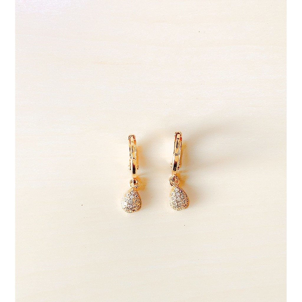 Anting Wanita / Anak Model Oval Zirconia Gold Xuping