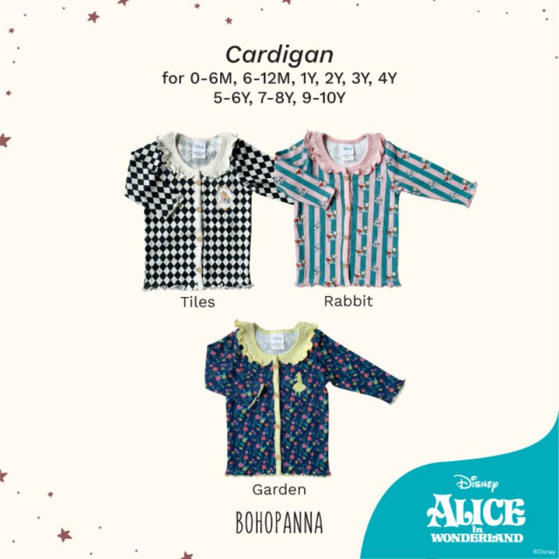 BOHOPANNA X DISNEY CARDIGAN ANAK PEREMPUAN GIRL / CARDIGAN BOY BOHO BABY CARDIGAN MOTIF 0 - 10 TAHUN