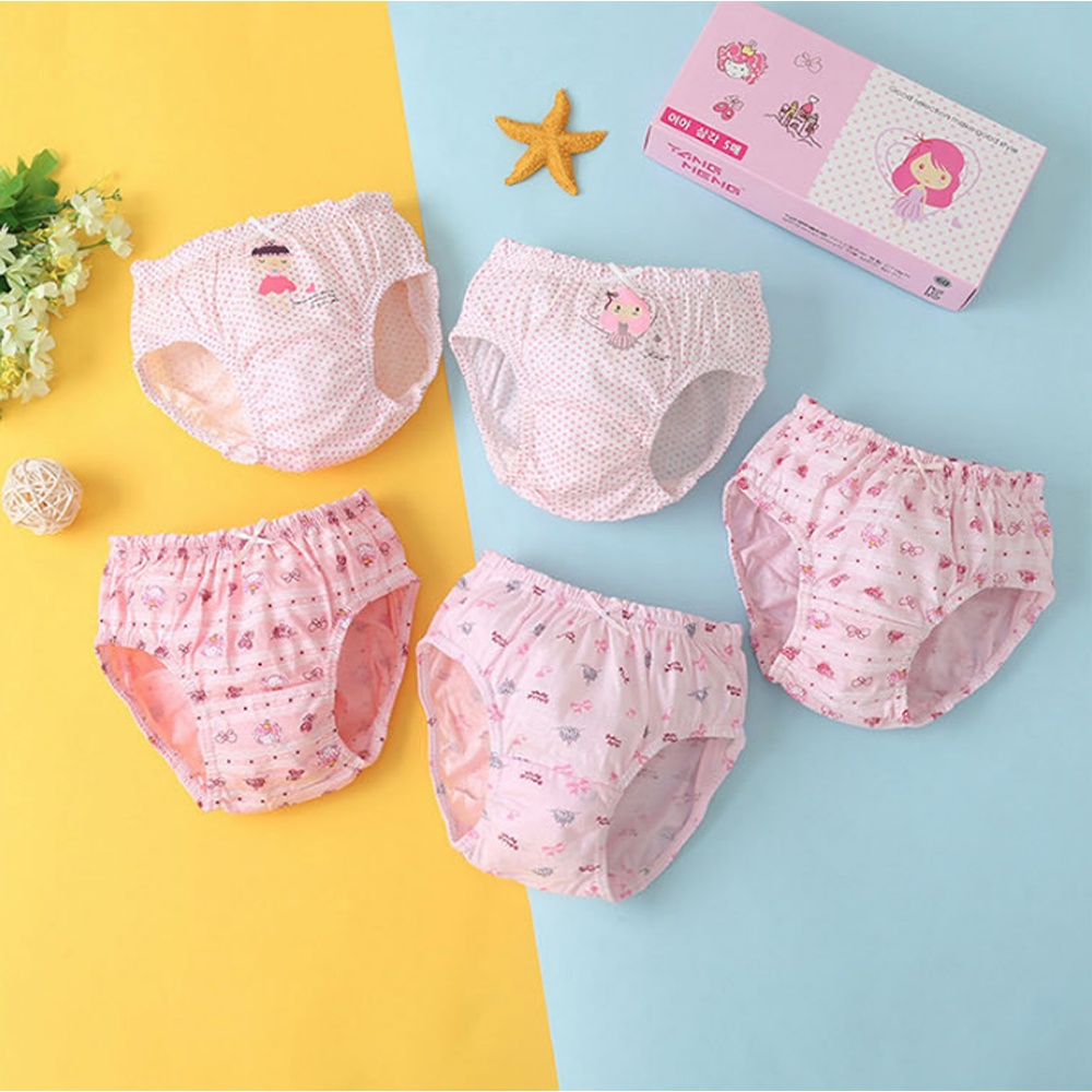 SET Celana Dalam Anak Perempuan Celana Dalam Anak Perempuan Katun dengan Box Kolor Anak Perempuan
