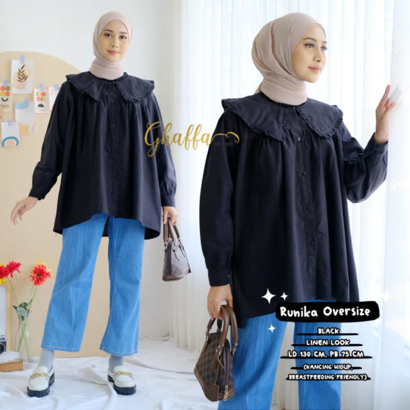 Runika oversize blouse polos by ghaffa the label