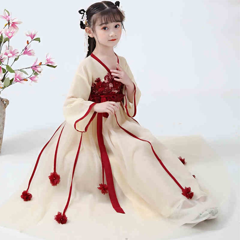 Girls' Hanfu dress children's princess dress big children's 2021 new autumn dress little girls' anci