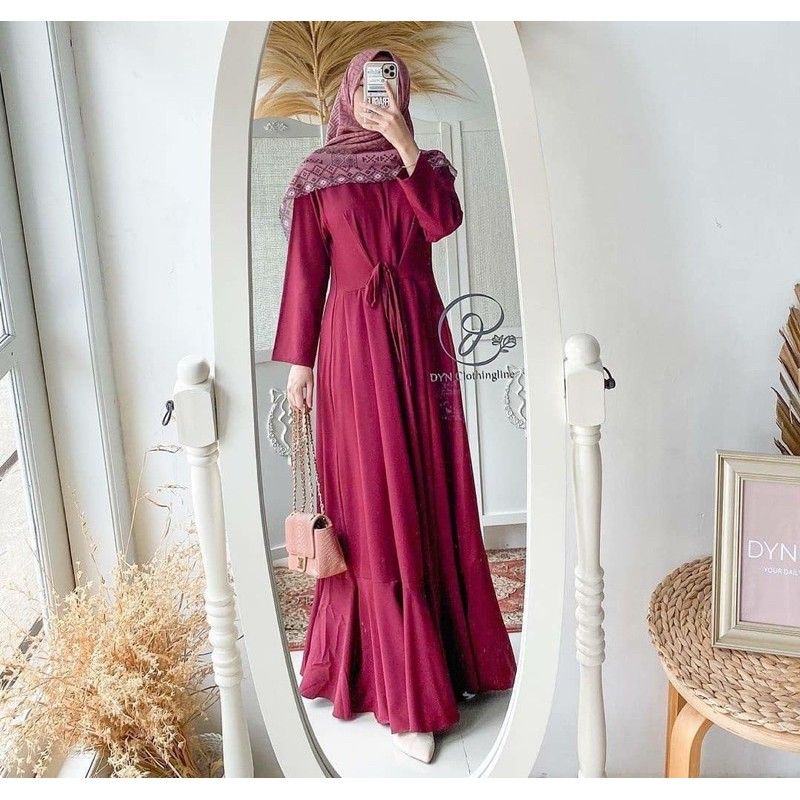 GAMIS WANITA MODERN TALI SERUT | DRESS SYARI