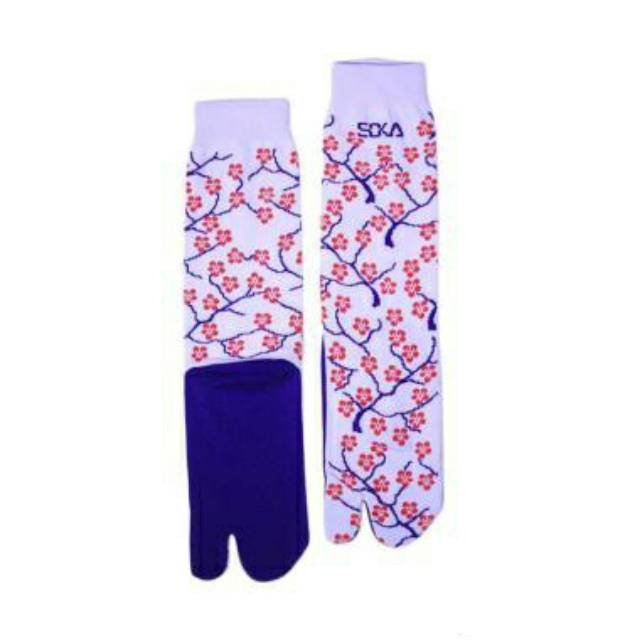 Soka Premium Essentials Sakura - Kaos kaki Jempol Motif Bunga