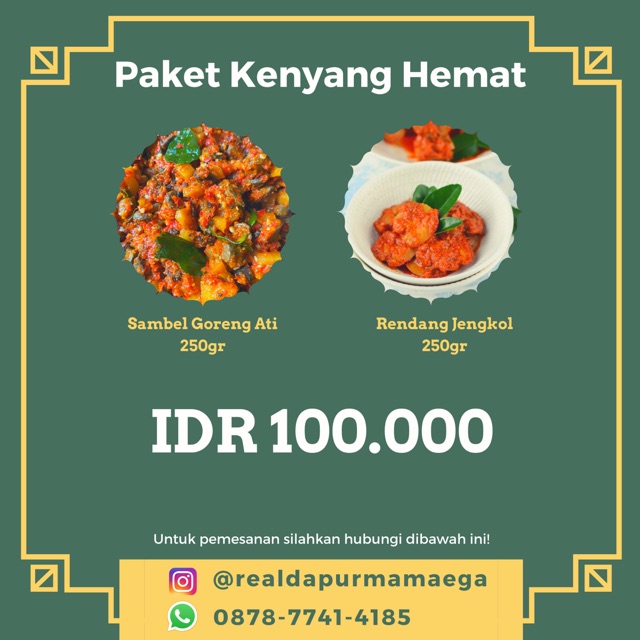 

PAKET KENYANG HEMAT - Sambel Goreng Ati, Rendang Jengkol