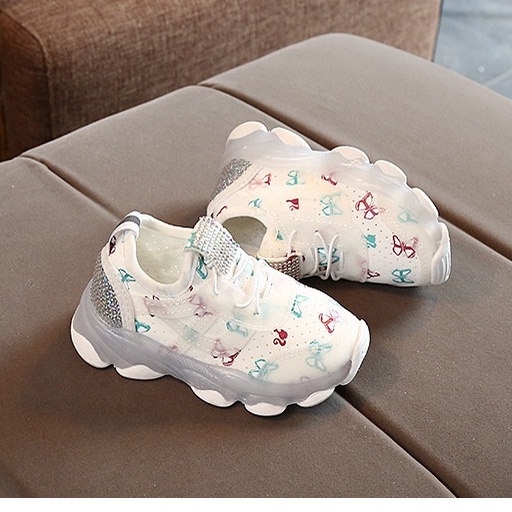 CHUBBI 4 Sepatu Sneaker Anak Perempuan Lampu LED Import