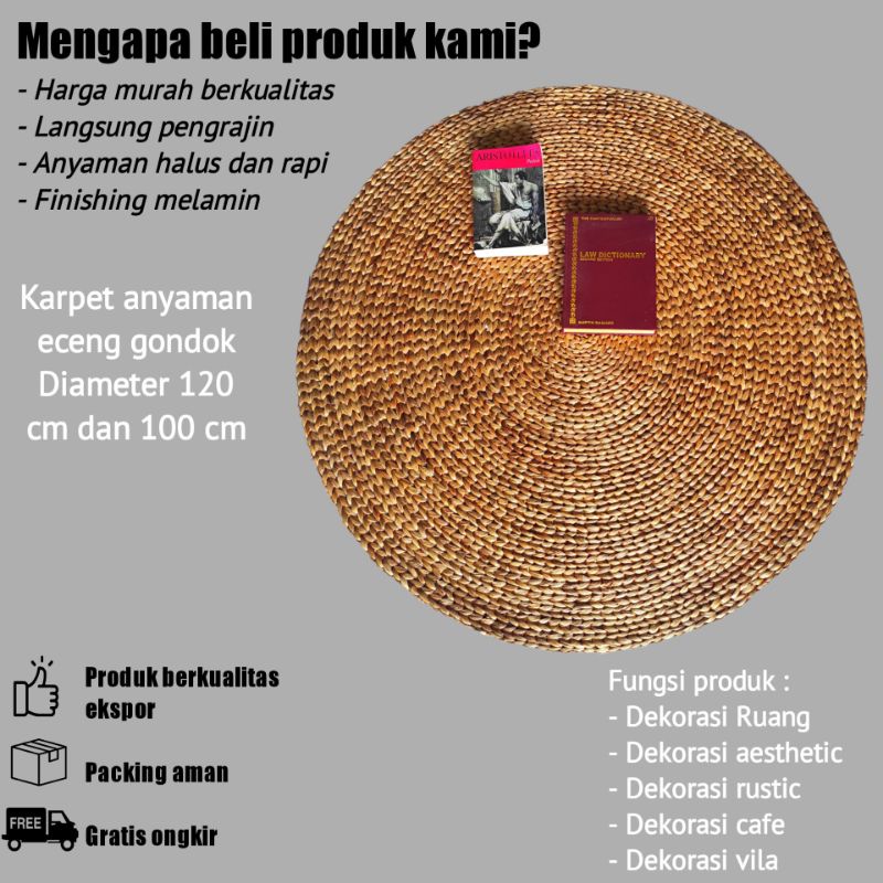 Karpet enceng gondok/karpet eceng gondok/alas eceng gondok/karpet anyaman eceng gondok/tikar anyaman