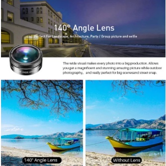 APEXEL 6 in 1 Lensa HP Wide Angle macro Lens Fish Eye CPL/Star Filter-3