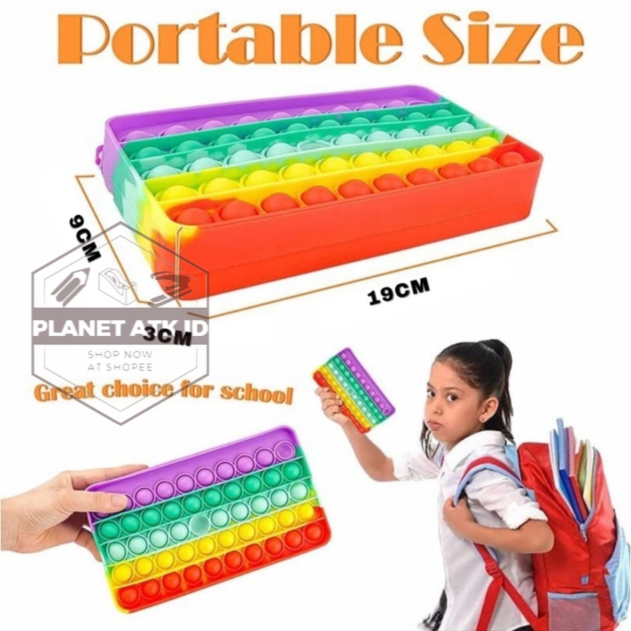 

Kotak Pensil POP IT/Silicon/Fidget/Pencil Case/Edukasi Anak/Mainan