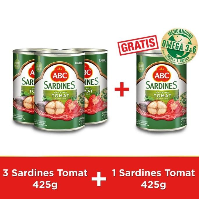 

ABC Sarden Saus Tomat 425 g - Buy 3 pcs Get 1 pcs Free