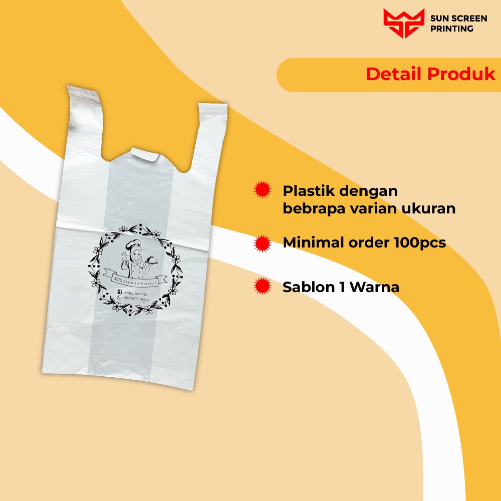 Kantong Sablon Plastik Packing Olshop Kresek Ukuran Sedang Tanggung Free Design