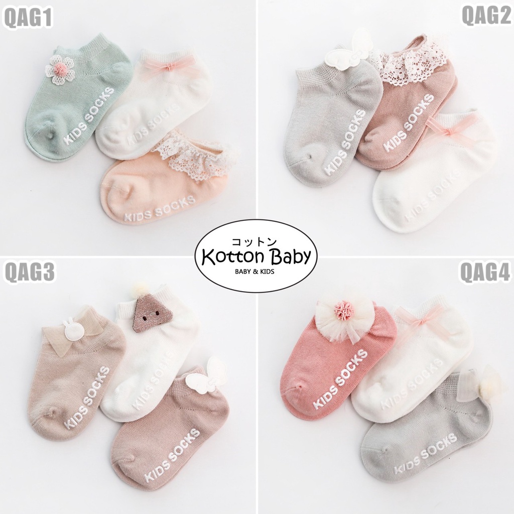 [3 PSG] 0-3 thn | KAOS KAKI BAYI ANAK IMPOR SOCKS LUCU KARAKTER KARTUN UNISEX catalog QN QAG