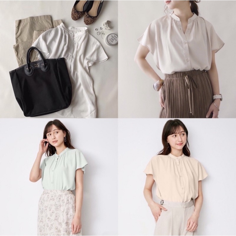 GU by Uniqlo Airy Band Collar Shirt