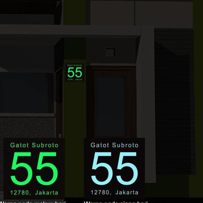 Wall Sticker Custom Nomor Rumah Cutting Stiker Glow in the dark nyala