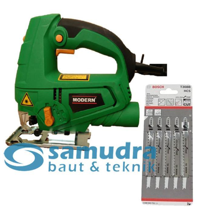 DISKON BESAR Mesin Jigsaw Laser MODERN M-2200L & BOSCH T308B Mata Gergaji Kayu