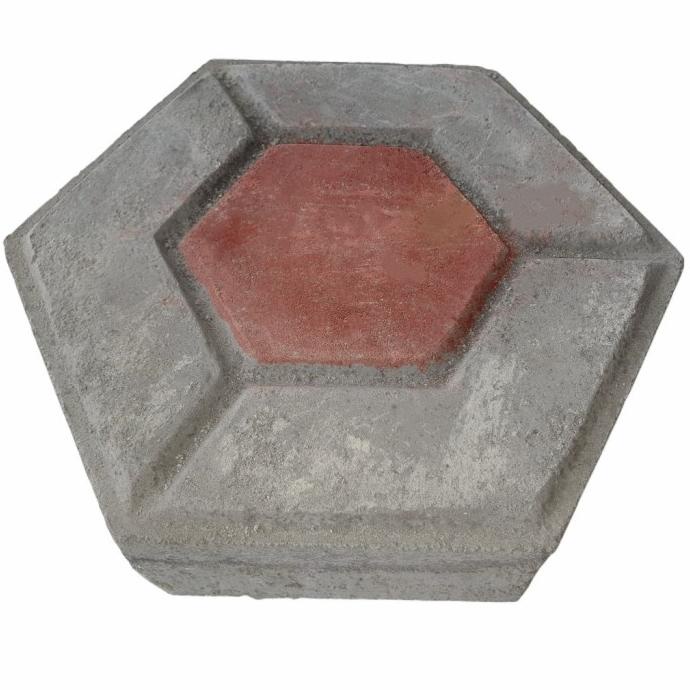 Paving Block - Conblock Model Segi 6 Merah Dan Bata Polos Permeter (Tebal 5Cm Dan 6Cm)