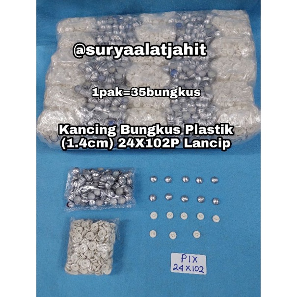 Kancing Plastik 24X102P (1.4cm) Lancip =rp.21.600/1bks