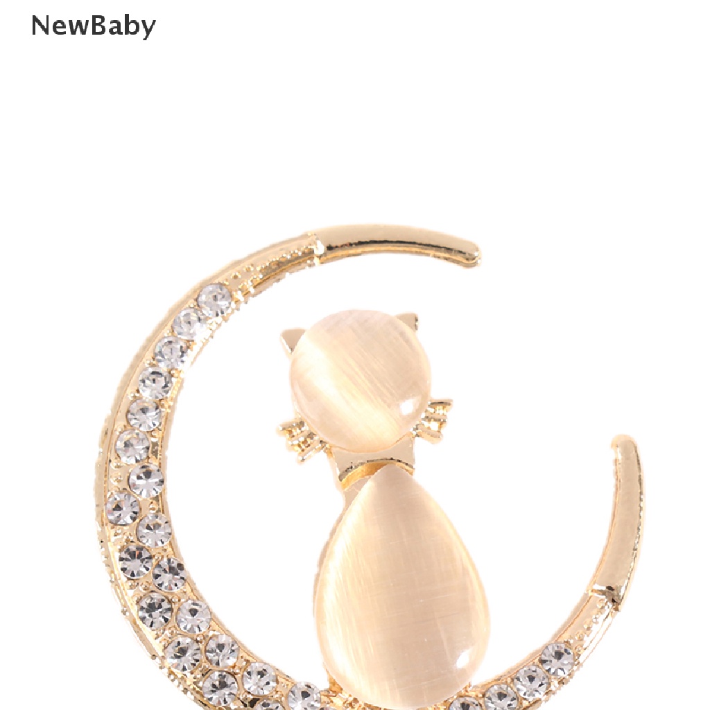 NewBaby Rhinestone Opal Cat Brooch for Women Baroque Trendy Elegant Brooch Pins Gifts ID