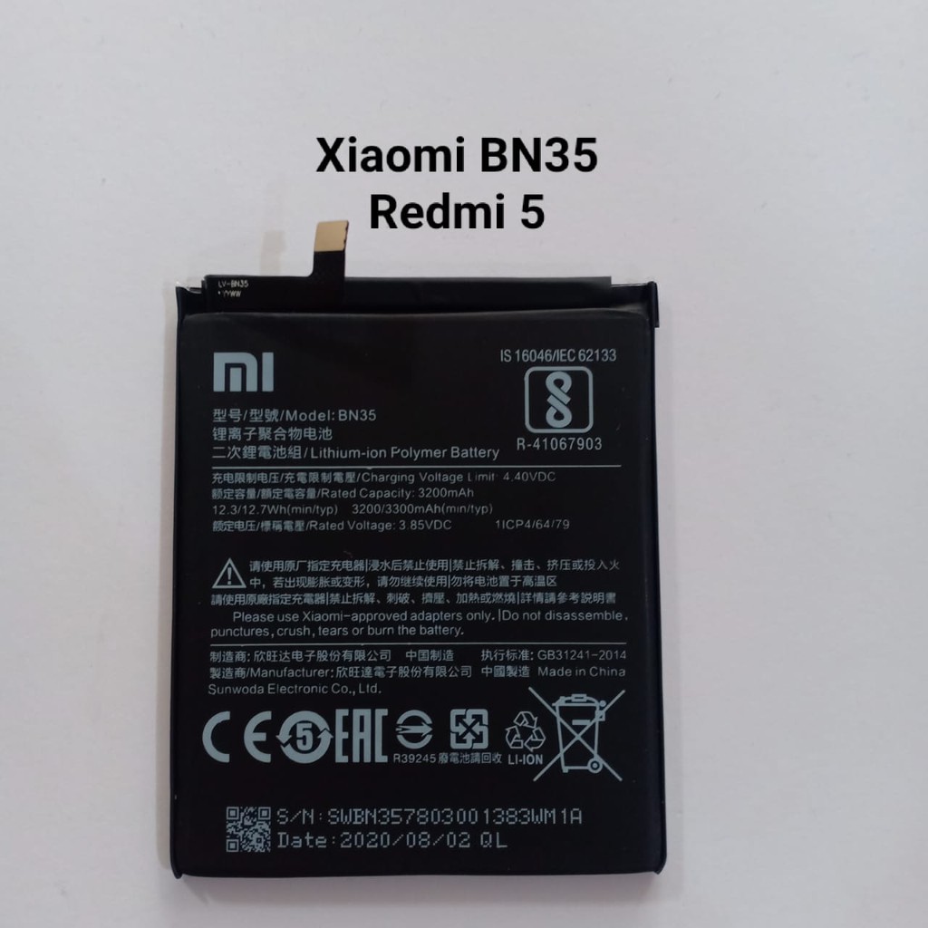 Baterai Xiaomi Redmi 5 BN35 Original