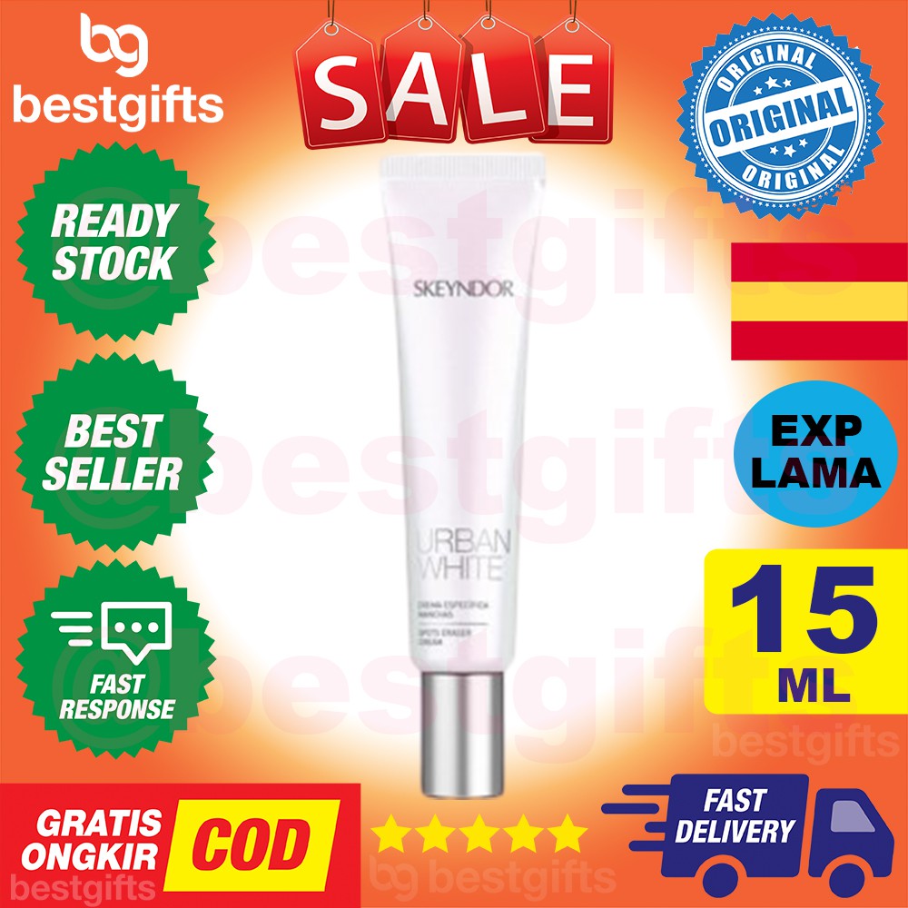 SKEYNDOR URBAN WHITE SPOT SPOTS ERASER CREAM KRIM PEMUTIH UNTUK KULIT WAJAH BINTIK BERPIGMEN WARNA HITAM 15 ML