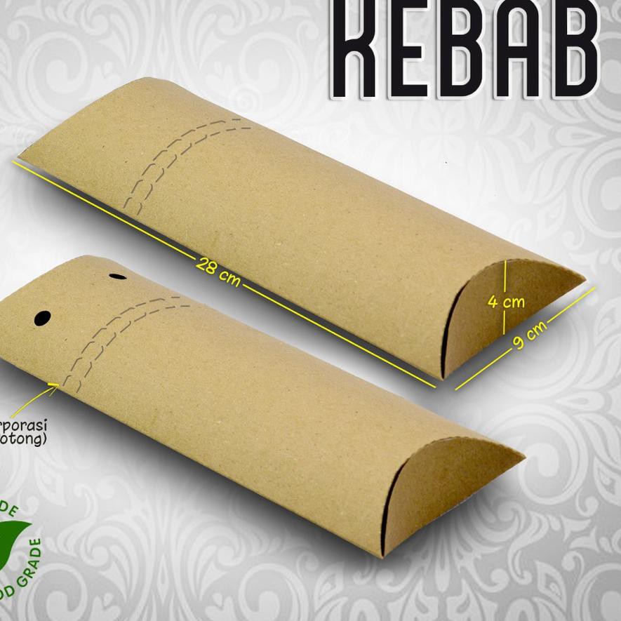 

♣ Box Kebab - Dus Kebab - Kotak Kebab | KRAFT COKLAT (50pc) ❅