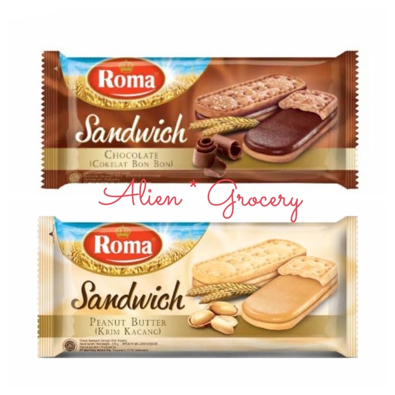 

Roma Sandwichi Biskuit Coklat Chocolate Krim Kacang Peanut Butter 216gr