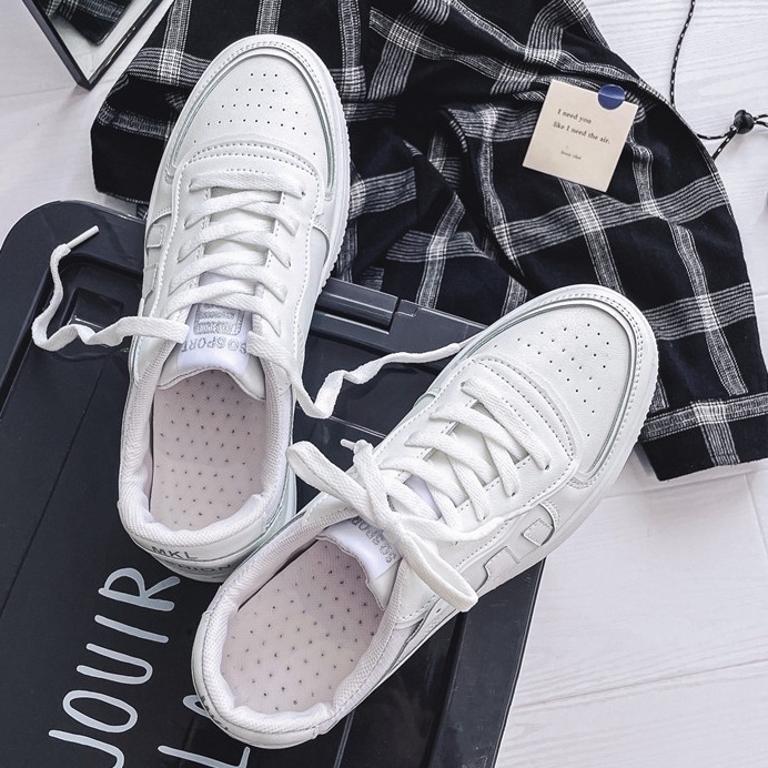 Mainland Sneakers Putih Pria Fashion Casual Outdoor Unisex KSR105