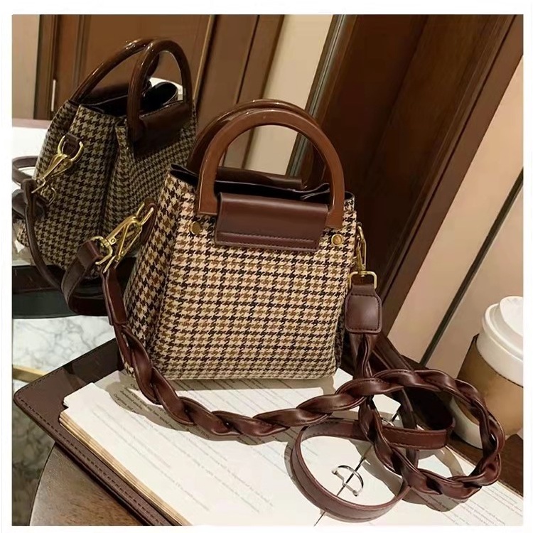 JK 906 1KG MUAT 2PCS TAS SELEMPANG WANITA IMPORT MOTIF HOUNDSTOOTH TALI JALIN SET 2 IN 1 FASHION IMPORT U4359 C8771 T943 Y1944 E6456