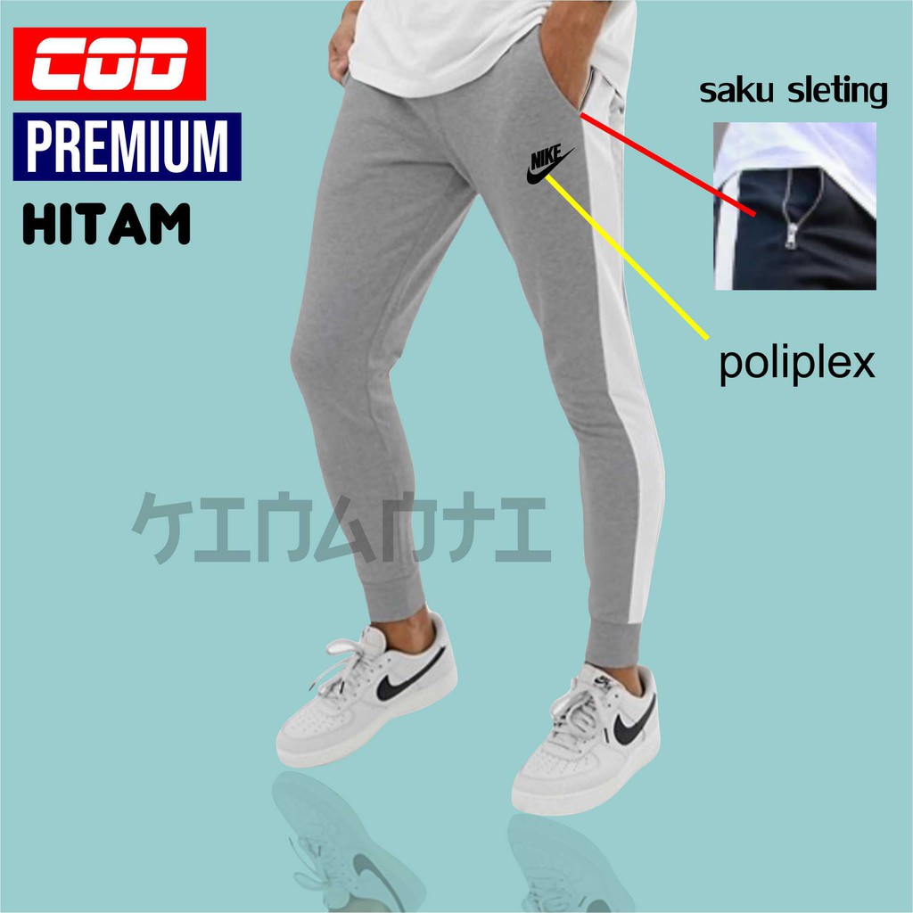 CELANA JOGGER PRIA LIST PINGGIS untuk santai olahraga lari jogging tidur sangat nyaman di pakai TRAINING TRINING TERENING TRINING CEKLIS