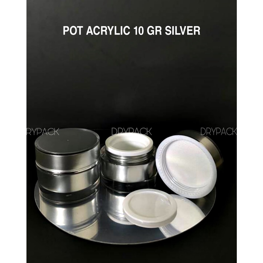 Pot Acrylic 10 Gr  Silver List Silver