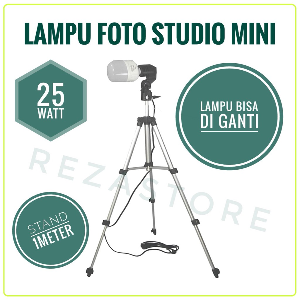 Paket Lampu Foto Studio Mini 25 Watt Murah Lighting Foto Produk By Rezastore