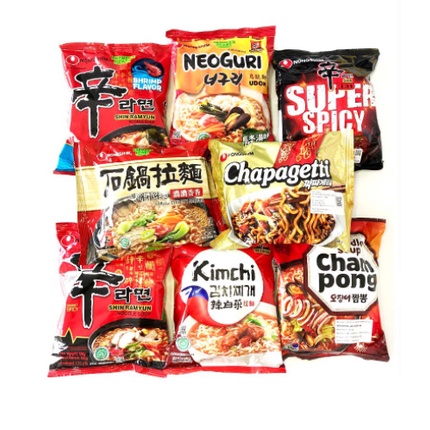 

MIE INSTAN KOREA NONGSHIM (SHIN RAMYUN/ NEOGURI/ CHAPAGHETTI/ CHAMPONG/KIMCHI)