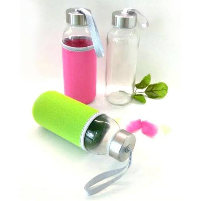 Botol Air Minum Bahan Kaca Bening