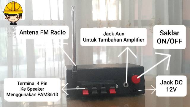 Amplifier MP3 Bluetooth dan FM Radio 12V Amplifier