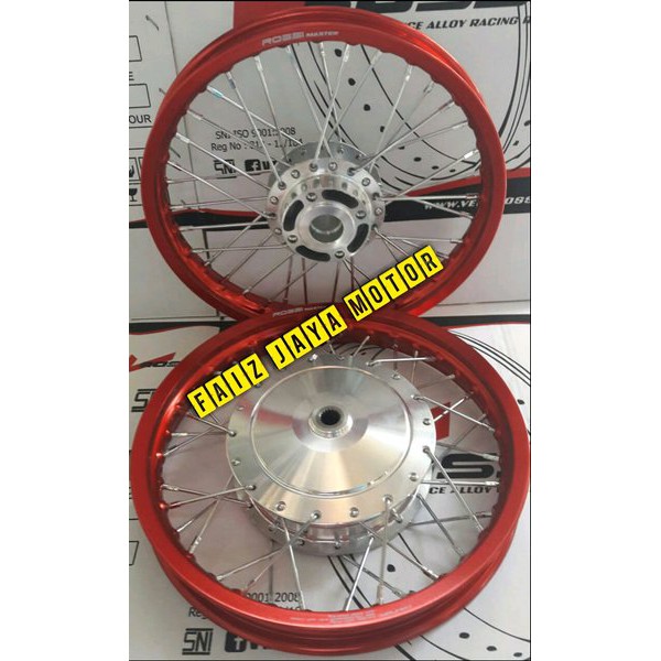 Velg velk variasi ukuran ring 14-140 merk v.rossi jari2 croom untuk mio j & fino f1